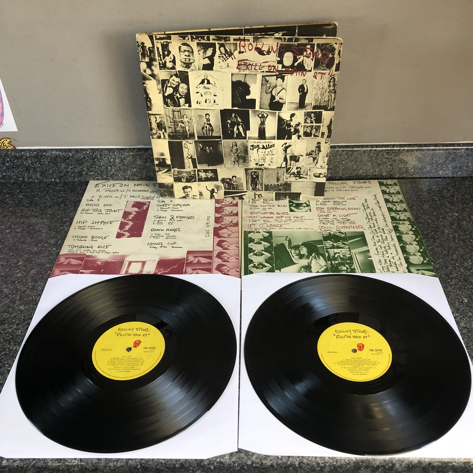LP VINYL ROLLING STONES ALBUM EXILE ON MAIN STREET UK 1ST PRESS 1972 VG+/EX