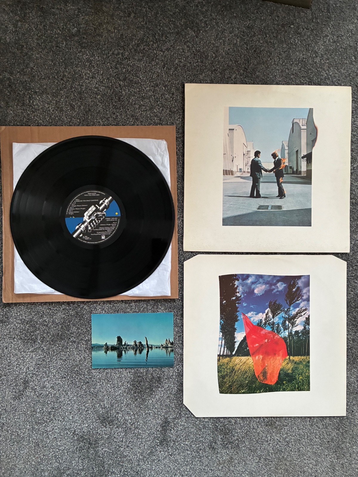 Pink Floyd- Wish You Were Here-1975 UK 1st PRESS Lp *A1/B3* SHVL 814 & Postcard