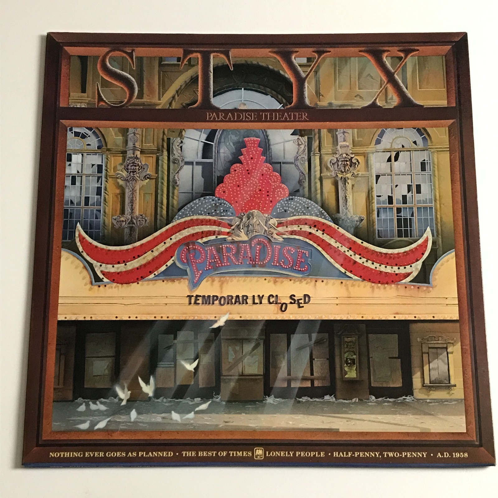Styx - Paradise Theatre LP Vinyl Record - SP 3719 EX/VG+